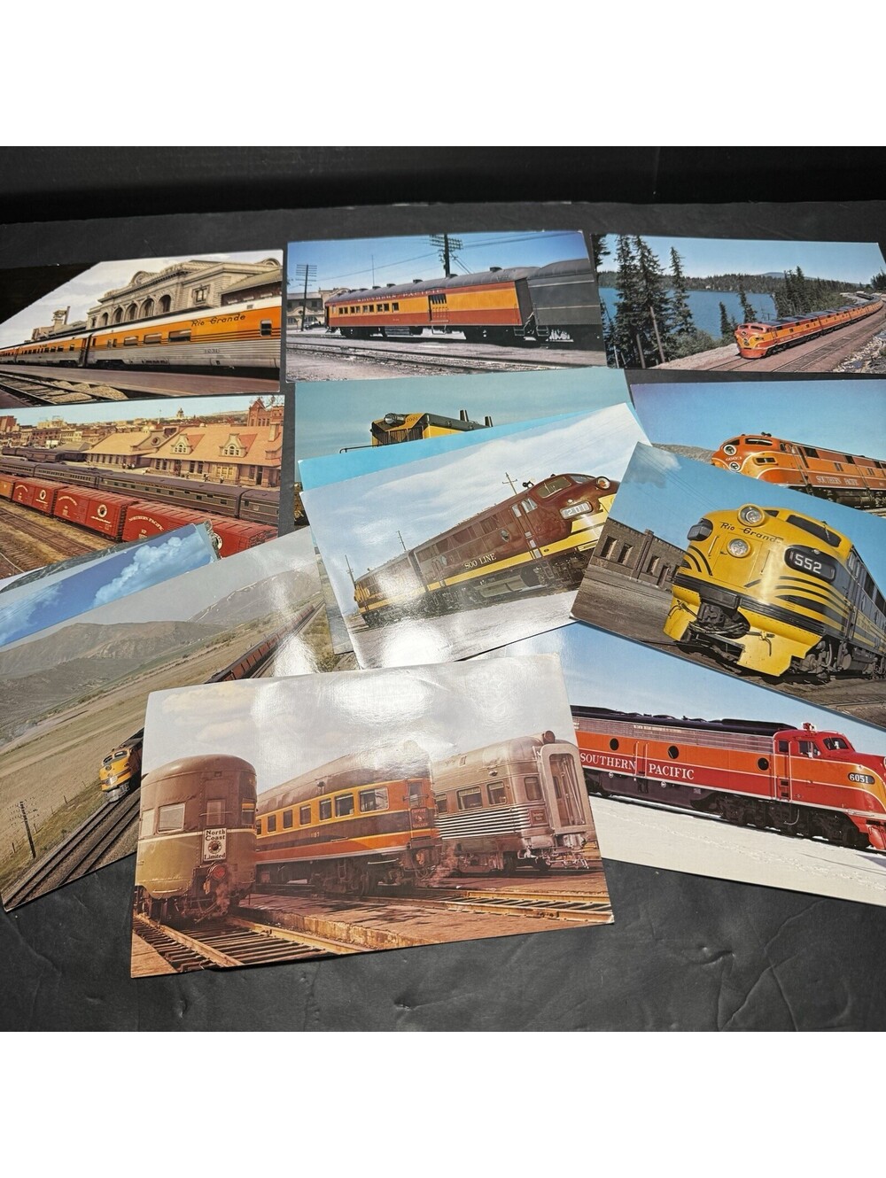 Vtg Railroad Postcards & Prints Diesel Locomotives Southern Pacific Rio Grande
